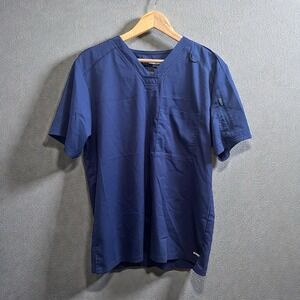 Grey's Anatomy By Barco Navy Blue Scrub Top Shirt Professional Wear Women Size M
